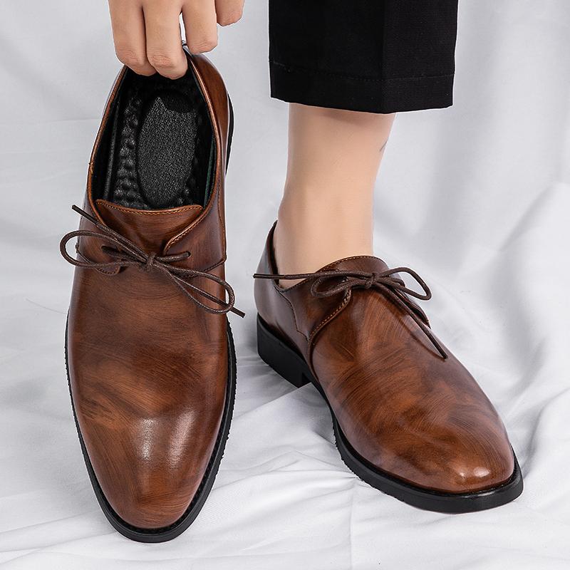 Fashion New casual men's leather shoes Minimalist gentleman classic style Business or office Fashion party or nightclub shoes Adults