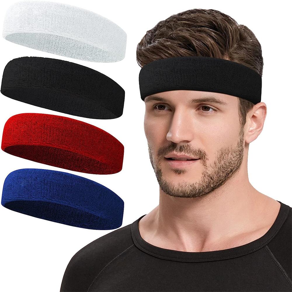 4pcs/pack New Style Sweatbands Sports Headband for Men & Women, Moisture Wicking Hairband Athletic Towel Headbands Head