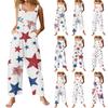Dammode Independence Day Print ärmlös Jumpsuit med knapp