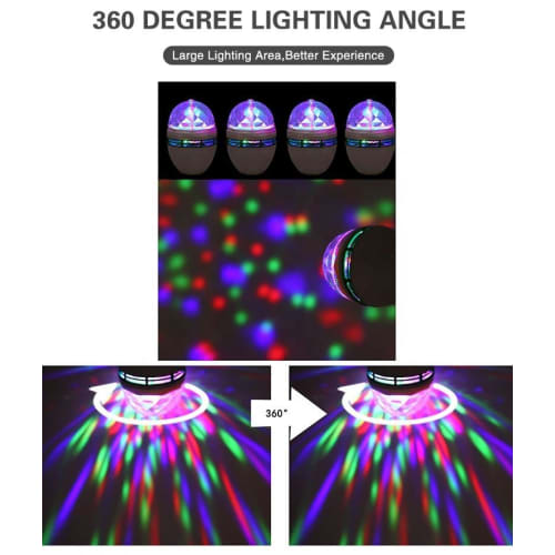 Portable Mirror Ball Stage Light, Auto-Rotating LED Disco Ball Light, Multicolor Stage Lighting, 3W RGB, 3 Color Changes, Stage Effect, Disco, Party,