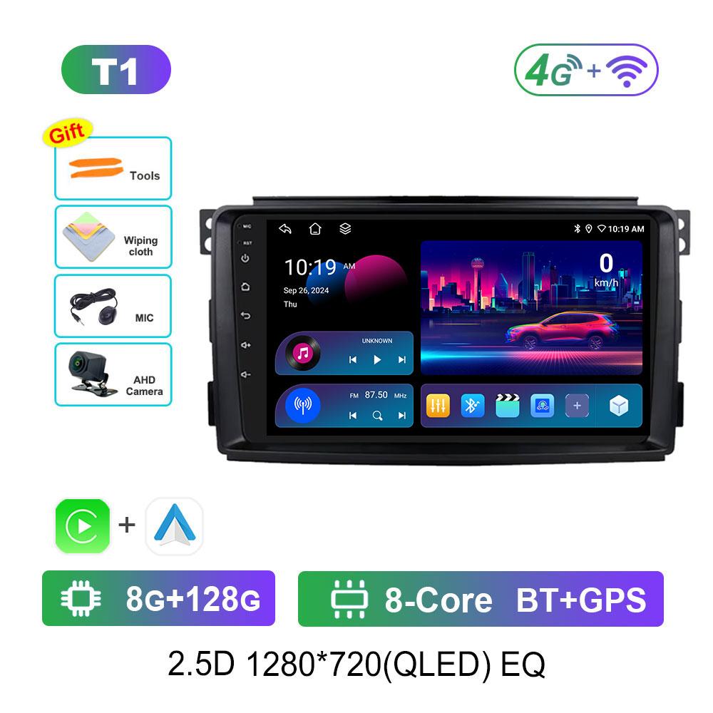 Android 14 Car Radio Multimedia Player for Mercedes Benz Smart Fortwo 451 2010 - 2015 GPS Navigation WiFi HD Screen Auto Tools