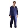 Men's Silk Pajama Set: Butterfly Embroidered Long Sleeve Top & Pants, 100% Mulberry Silk