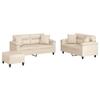 Vidaxl 3-Piece Lounge Set, Beige, Microfiber