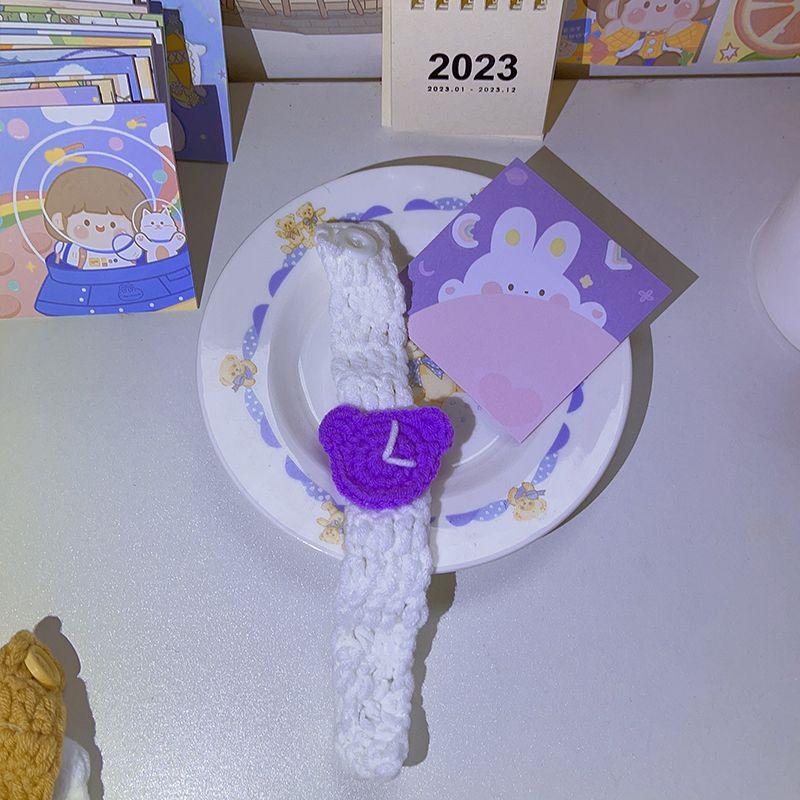 

Шерстяные часы ручной вязки, шерстяной маленький браслет для часов, мужской и женский, креативные подарки для пар, браслет, наручный шнурок Purple one