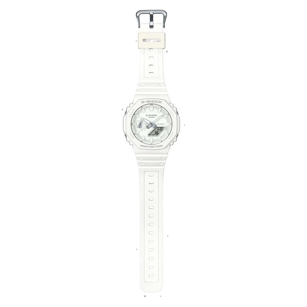 Casio Unisex Analog Digital Quartz Watch Plastic Strap GA-2100-7A7ER White