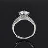 Adjustable 2 Carat Moissanite Wedding Ring with Cubic Zirconia Accents