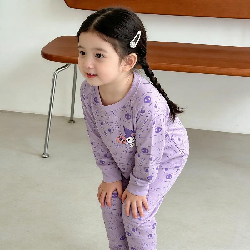 Dámský podzimní/zimní termo fleecový pyžamový set 2025 - Roztomilý a hřejivý základní top a kalhoty