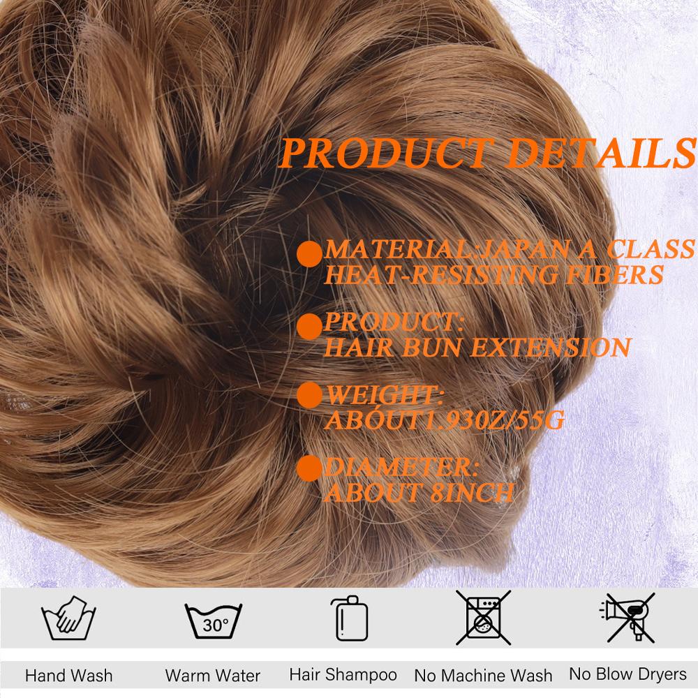 Synthetische Mode lockiger unordentlicher Chignon-Haarknoten Haarschmuck elastische Faser Haarteil Chignon für Frauen Hochzeitsfeier den täglichen Gebrauch