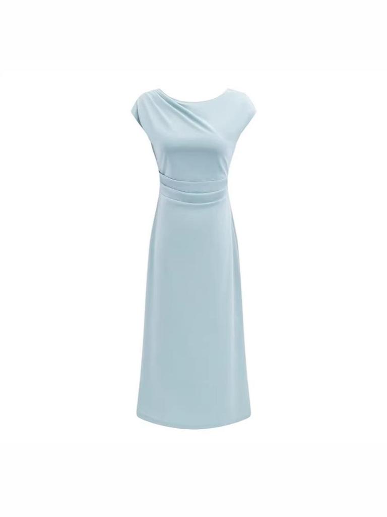Elegant Waist-Cinched Sleeveless Dress: Stylish, Slimming, and Chic Long Skirt for Women