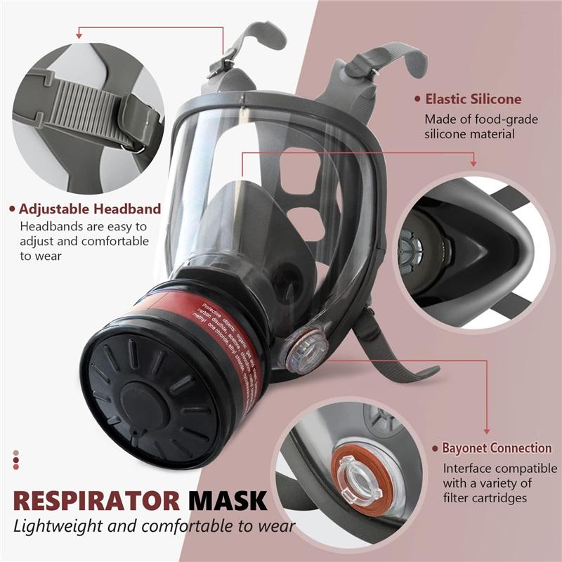 6800 Three-in-one Multi-functional Gas Mask, with Replaceable Filters, Is Suitable for Industrial Spraying, Organic Vapors, Welding
