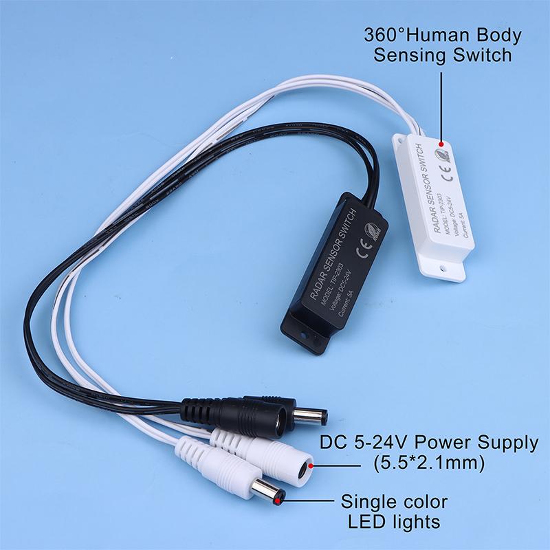 Dc 5-24V 5.8G Microwave Radar Sensor Switch Controller Human Body Induction Switch For Pwm Led Monochrome Bar Light
