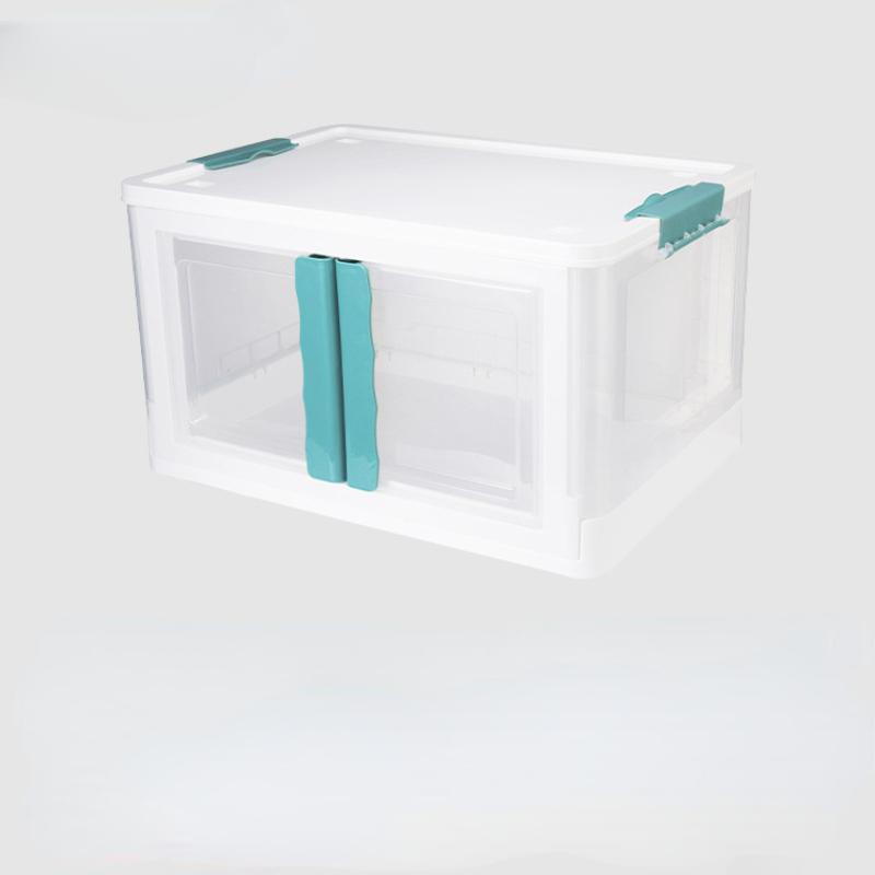 Foldable Plastic Storage Box with Lid for Home Closet Organization and Toy Storage