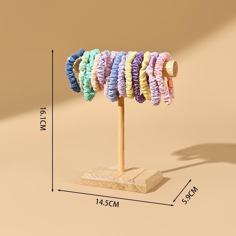 Solid Wood Bracelet & Hair Tie Display Stand - Jewelry Rack & Bangle Props for Live Streaming.