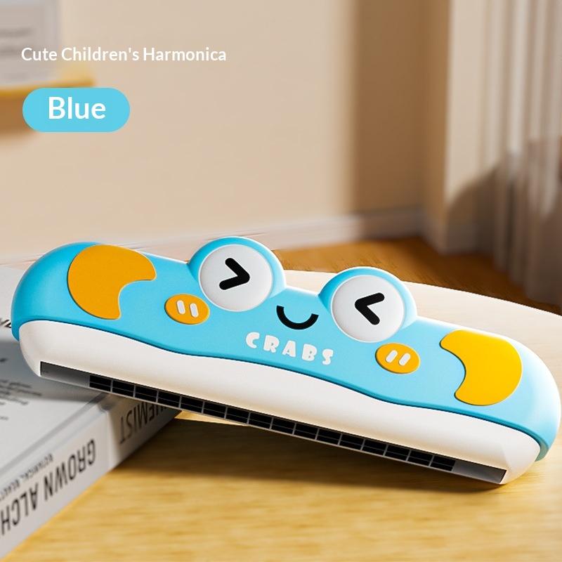 Armonica a Bocca Cartone Animato 32 Fori Fischietto Educazione Precoce Allenamento Design Carino Granchio Lavabile ABS Regalo Per Bambini Strumento per l'Apprendimento Musicale