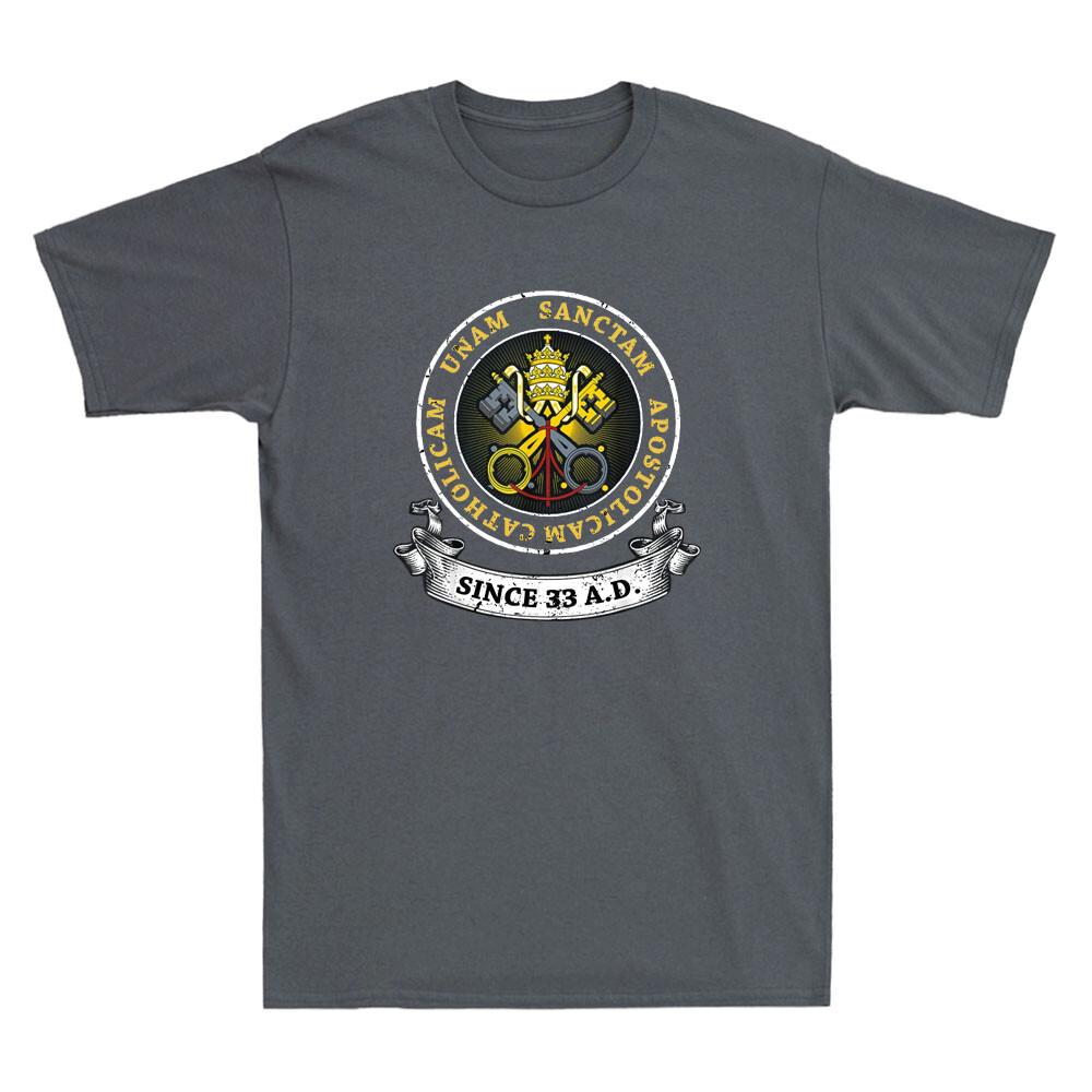 One Holy Catholic Apostolic Church Catholic Latin Vintage Unisexs Cotton Tshirt