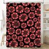 Black Coral Printed Bath Shower Curtain Waterproof Decorative Home Decoration 180X175Cm (6Ft X 5Ft)