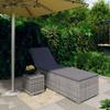 Day and Night - Day and Night Lounger with Cushion and Gray Synthetic Rattan Table