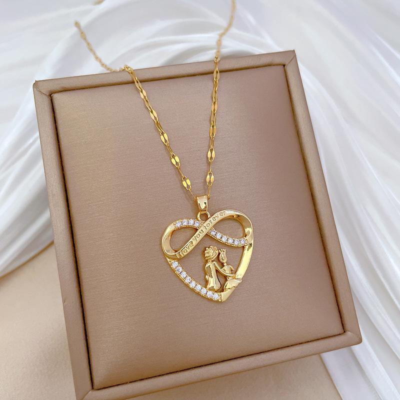 

Women Gold Color Infinite Symbol Love Couple Pendant Necklace Stainless Steel Chain Romantic Jewelry Gifts for Friends