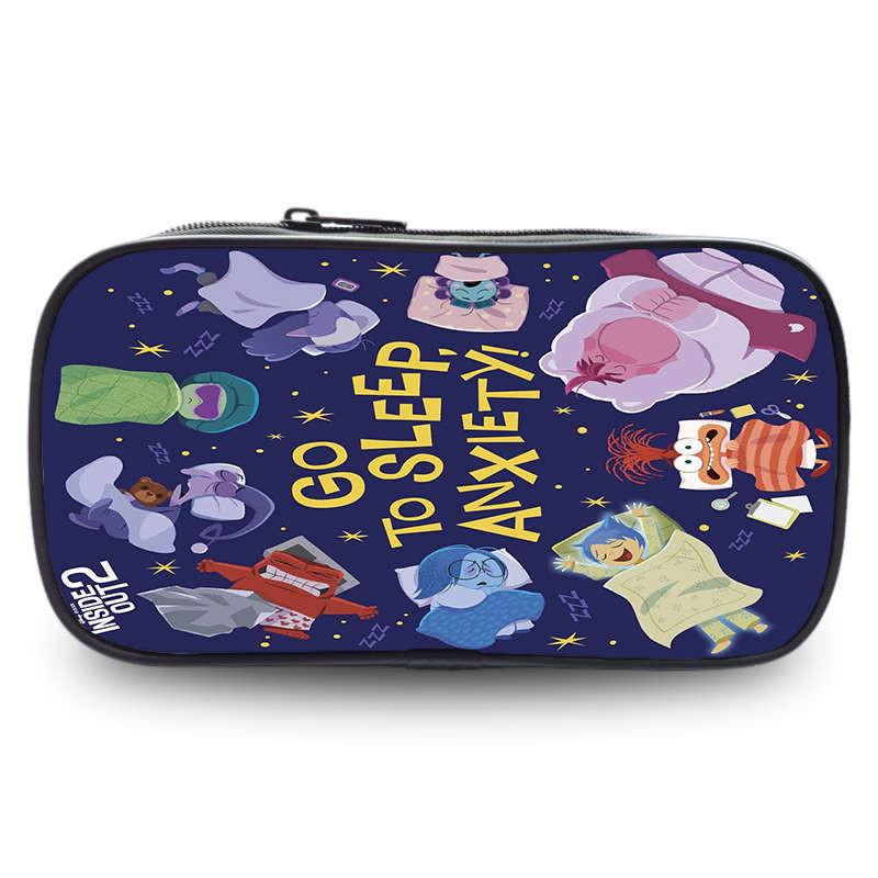 Inside Out 2 Large Capacity Pencil Case For Students Oxford Material