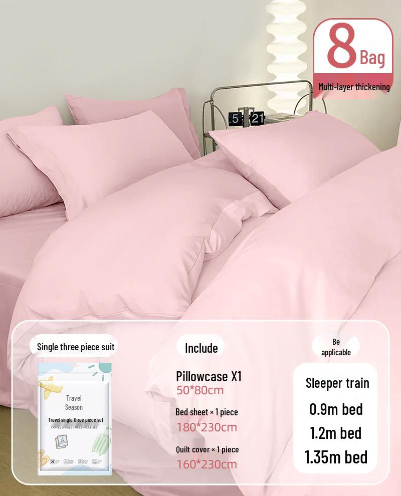 Portable Disposable Bed Sheet & Pillowcase Set: Anti-Dirty, Thickened Four-Piece Travel Kit for Double & Single Beds