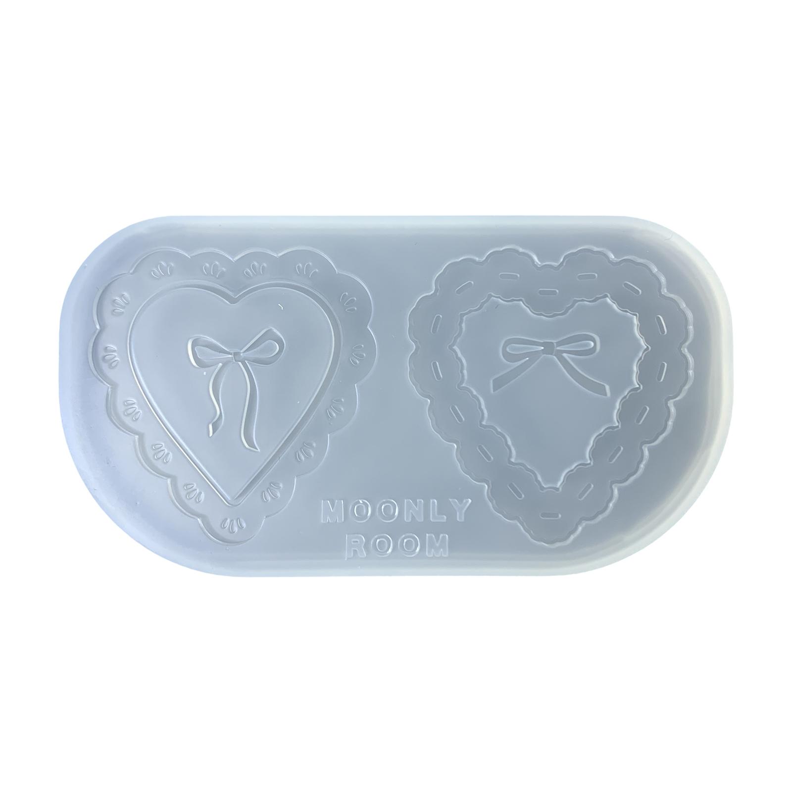 

Силиконовая форма для аксессуаров из смолы Кружевное сердце с бантиком Форма для брелока Формы для эпоксидной смолы Уникальный инструмент для изготовления ювелирных изделий