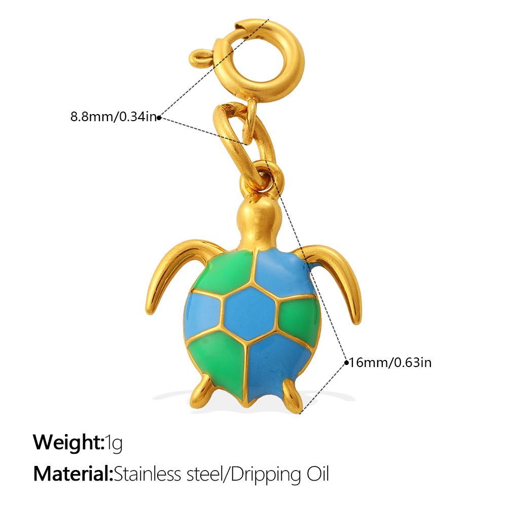 Ocean Series Beach Wind Diy Sea Turtle Sea Horse Shell Jewelry Buckle Pendant Stainless Steel Gold-Plated Accessories