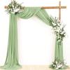 Dark Green Chiffon Wedding Arch Draping Fabric Sheer Curtains Drapery Ceremony Reception Backdrop Curtain Party Swag Christmas