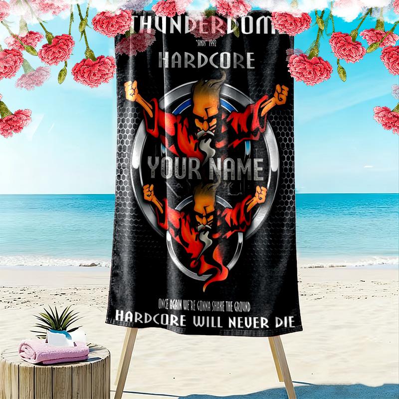 Name Custom Thunderdome Print Beach Towel, Large Soft Quick Dry Towel for Beach Camping Swimming