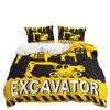 Three-Piece Set 3D Quilt Cover Cartoon Transporter Kit Double Bedding