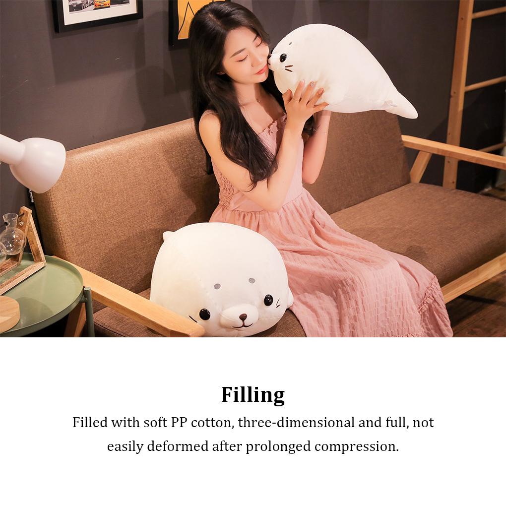 50cm Cute Seal Doll Sleeping Pillow Plush Stuffed Toy Skin Friendly Lightweight Elastic Kids Soft Animal Dolls Decor