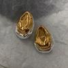 Europe and America Vintage Splice Stud Earrings for Women Two Color Metal Elegent Earrings Removable Delicate Charm Y2K Jewelry