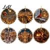 Decorative Winter Landscape Figurine Christmas Scene Acrylic Ornament for Holiday Tree Decor Hanging Decor Keepsake Party And Seasonal Home