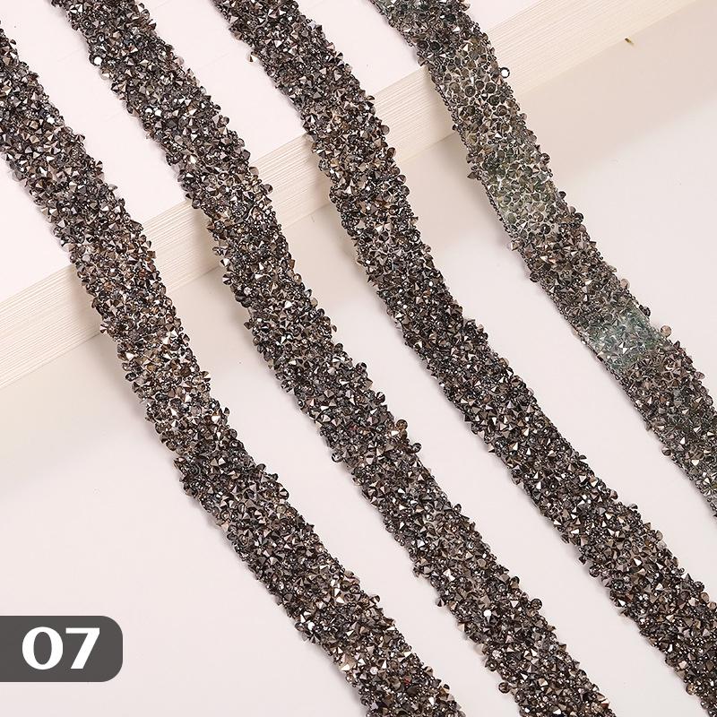10m Rhinestone Trim Crystal Motif Hot Fix Rhinestone Tape Iron On Applique for DIY Dress Wedding Clothing Bag Shoes Accessories