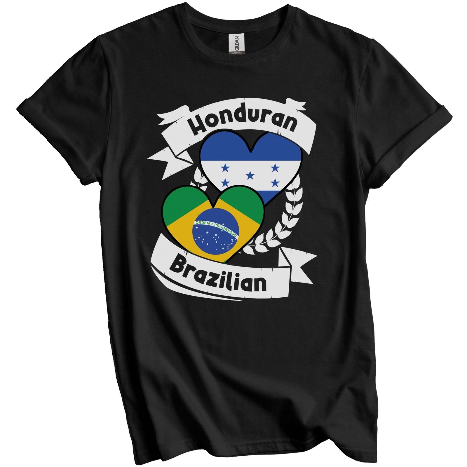 Honduran Brazilian Heart Flags Honduras Brazil T-Shirt S
