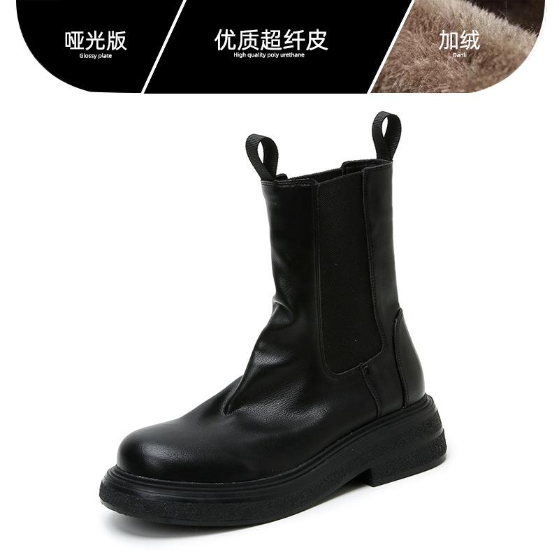 

Stuiole плиссированные ботинки женские британские ботильоны на платформе осень и зима ботинки-сигареты 40