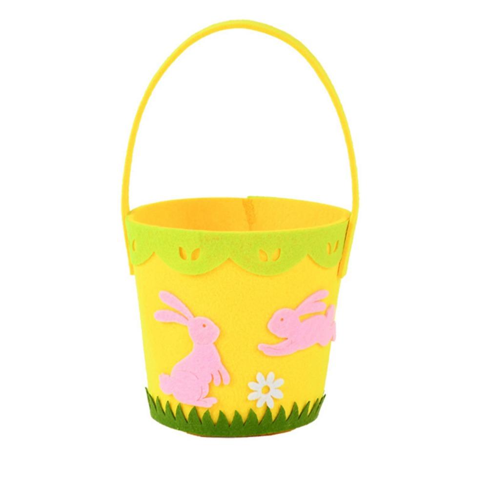 Cartoon Rabbit Egg Basket Colorful Chicken Egg Hunt Basket Easter Felt Basket  Children Gifts