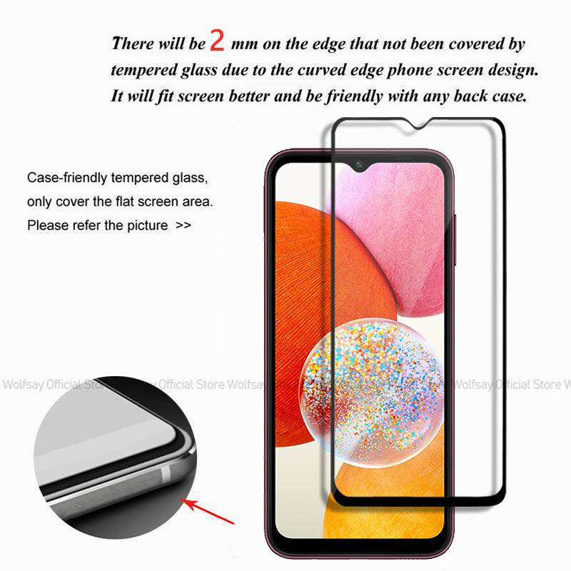 2/4PCS Tempered Glass For Samsung Galaxy A14 5G Screen Protector Samsung Galaxy A14 A24 A34 A54 5G Full Glue Cover Phone Film