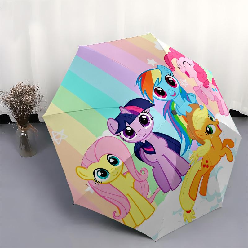 1pc My Little Pony Friendship Circle Umbrella with Plastic Handle,Suitable for All Seasons Home Travel Outdoor UmbrellaM1114