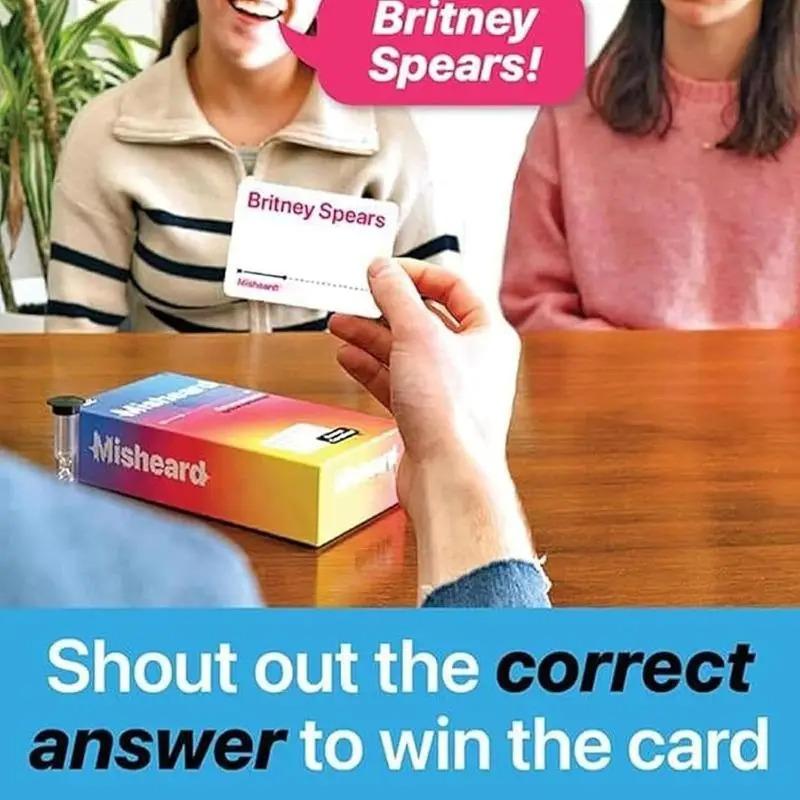 Family Hilarious Cards Misheard Music Games Guess The Song or Artist with 500 Lyrical Nonsense Card Party Entertainment