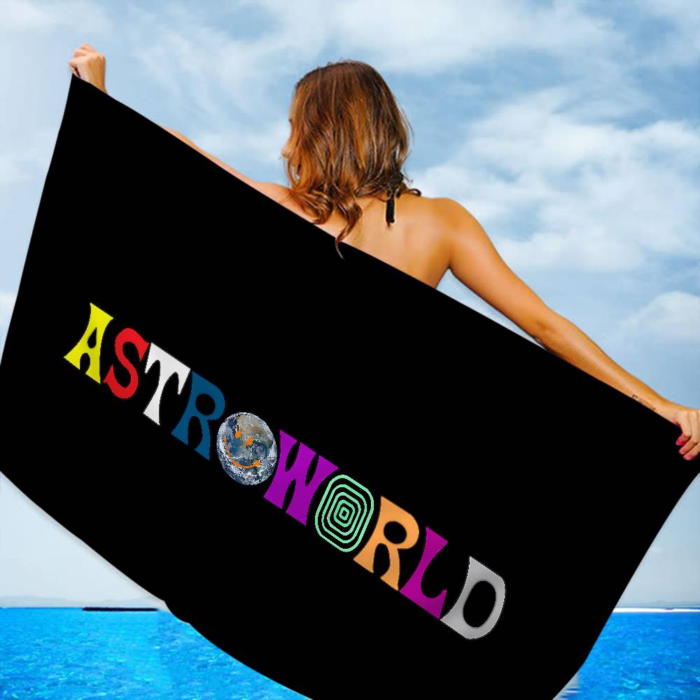 T-Travis S-Scott A-Astroworld Microfiber Printed Beach Towel Mountain Climbing Yoga Beach Swimming Running Absorbent Soft Towel