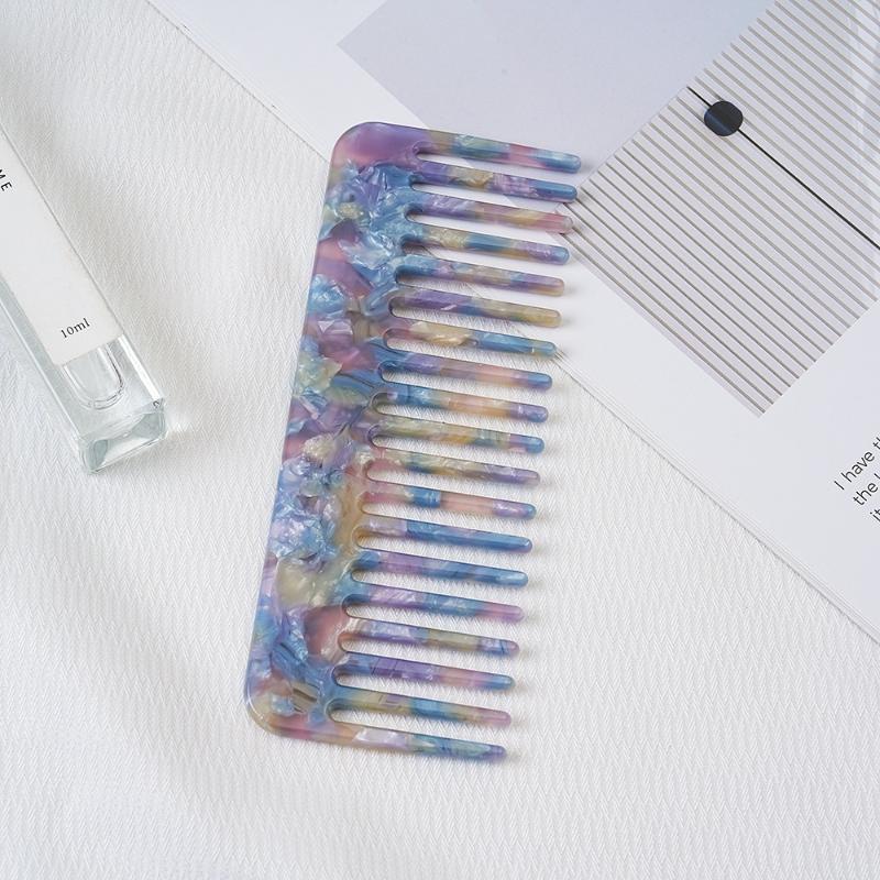 Wide Teeth Acetate Hair Combs Anti-Static Massage Hair Brush Hairdressing Colorful Hairdress Salon Styling Traveling Accessories