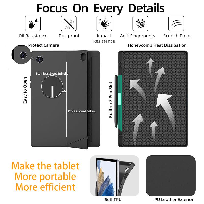 Detachable Design ultra Thin BT Keyboard Cover Suitable for Samsung Galaxy Tab A8 10.5" Built in Touchpad Keyboard Cover