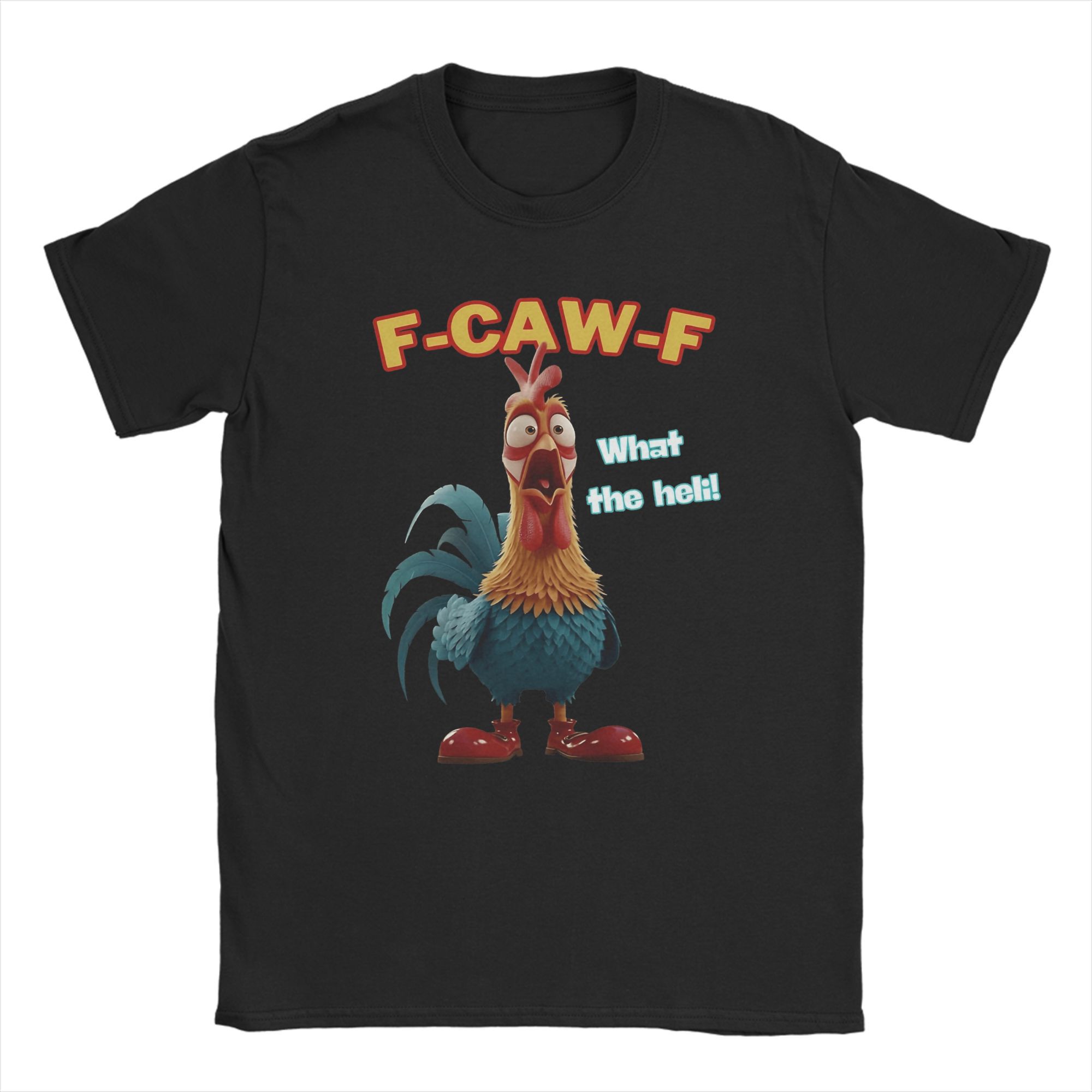 

Vintage T Shirt Summer Funny Chicken F-CAW-F What The Heli Poultry Humor Leisure T-Shirts Cotton Tshirt for Man Y2K Top Tees 2XL
