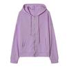 Women Hoodies Hooded Zipper Autumn Winter Thick Solid Color Drawtring Sweatshirt Coat for Daily Wear