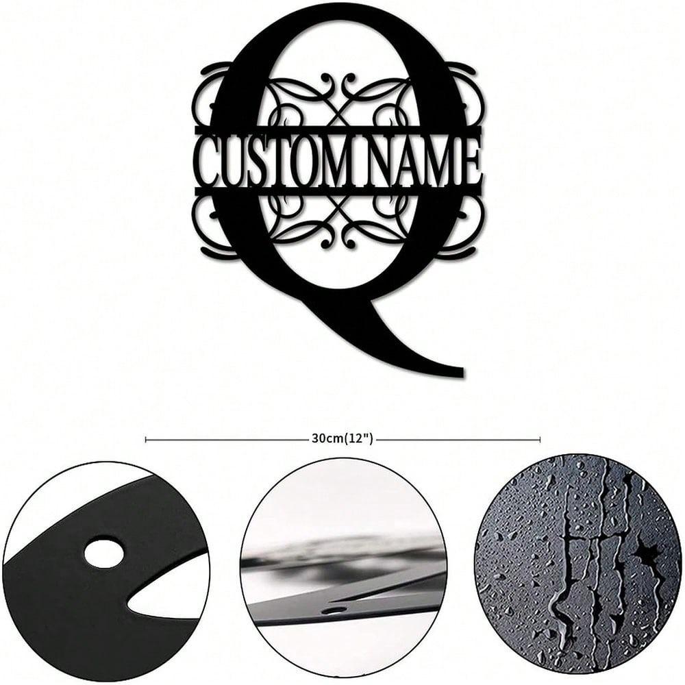 Personalized Metal Wall Art Custom Initials Family Name Light Beam Design Iron Steel Decor Home Porch Garden Gift Birthday