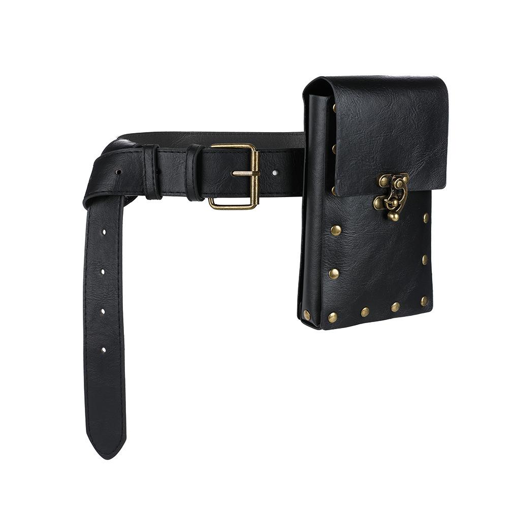 Overseas Steampunk Cosplay Belt Bag, European and American Retro Women's Waist Bag, Mini Outdoor Mobile Phone Wallet