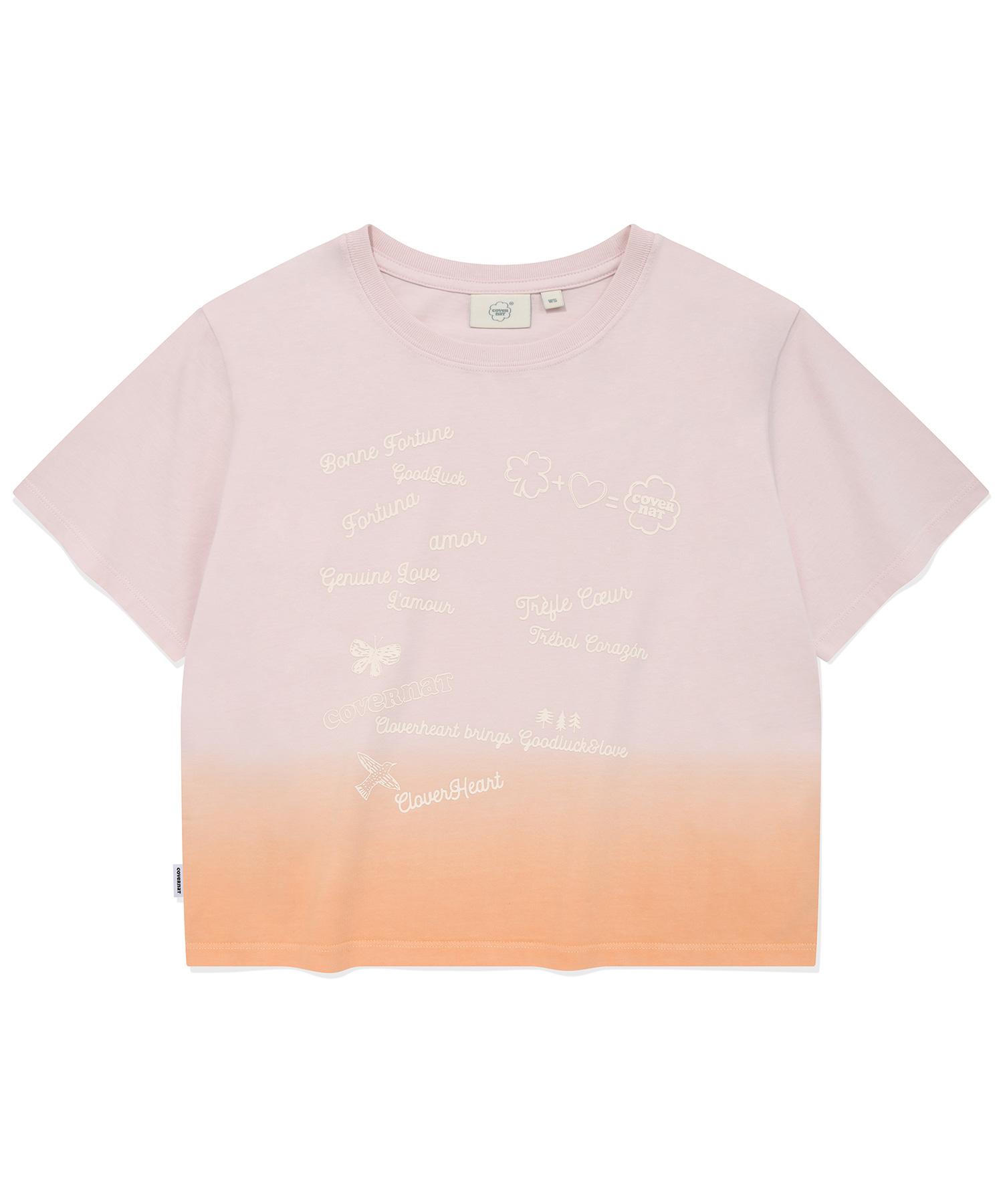 Covernat Woman Gradient T-Shirt Light Pink Light Pink/Ws