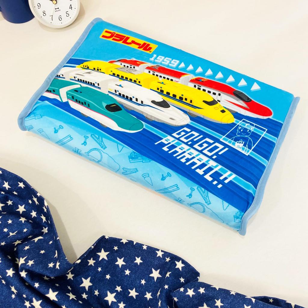 MORIPiLO Plarail Pillow Memory Foam 35x25x5cm Low Washable Cover Included Character Goods Stuffed Toy Cushion Blue Morishita 4621530 Children's