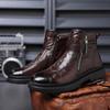 Bocanci Chelsea din Piele Naturală Bărbați Piele de Oaie Respirabili Versatili Pantofi Bărbați Medii Bocanc Simplu Cap Rotund Bocanci Cavaler
