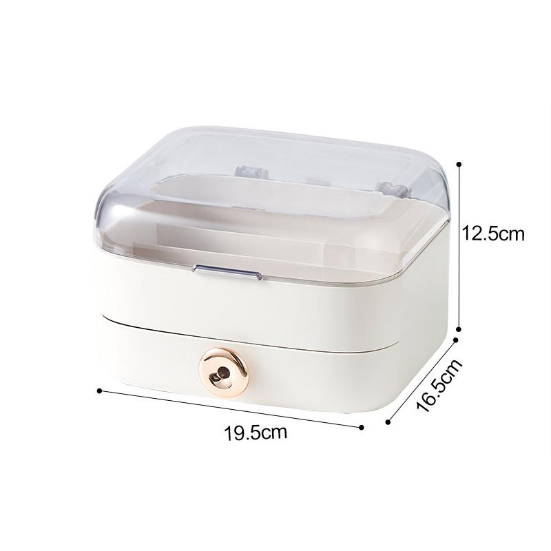 Cosmetic Storage Box Large Capacity Desktop Beauty Makeup Organizer Waterproof Dustproof Skin Care Storage Drawer For Bathroom